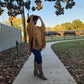 "Khaki Brown" Long Sleeve Pullover Fringe Crop Top
