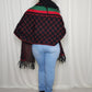 The Luxe Fringe Poncho- Black