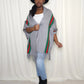 The Luxe Fringe Poncho- Grey