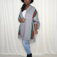 The Luxe Fringe Poncho- Grey