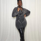 Mineral Wash Corset Jumpsuit- Black