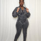 Mineral Wash Corset Jumpsuit- Black