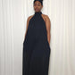 Halter Neck Chiffon Jumpsuit- Black