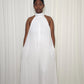 Halter Neck Chiffon Jumpsuit- White