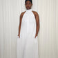 Halter Neck Chiffon Jumpsuit- White