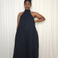 Halter Neck Chiffon Jumpsuit- Black