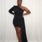 Cold Shoulder Mini Dress- Black