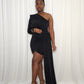 Cold Shoulder Mini Dress- Black