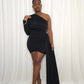 Cold Shoulder Mini Dress- Black