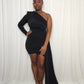 Cold Shoulder Mini Dress- Black