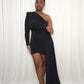 Cold Shoulder Mini Dress- Black