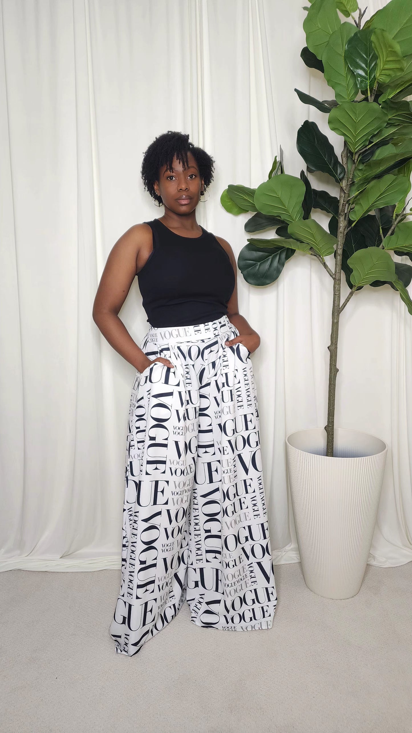 Vogue Palazzo Pants (White)
